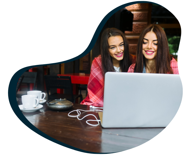 Two Girls working together